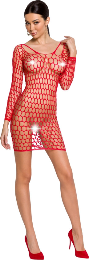 BS093 fiskenetting kjolen med ermer - Rød - One size