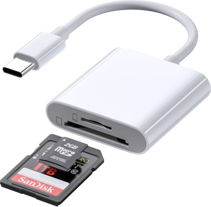 Bilde av USB-C kortleser for SD/TF minnekort - Rask dataoverføring 0