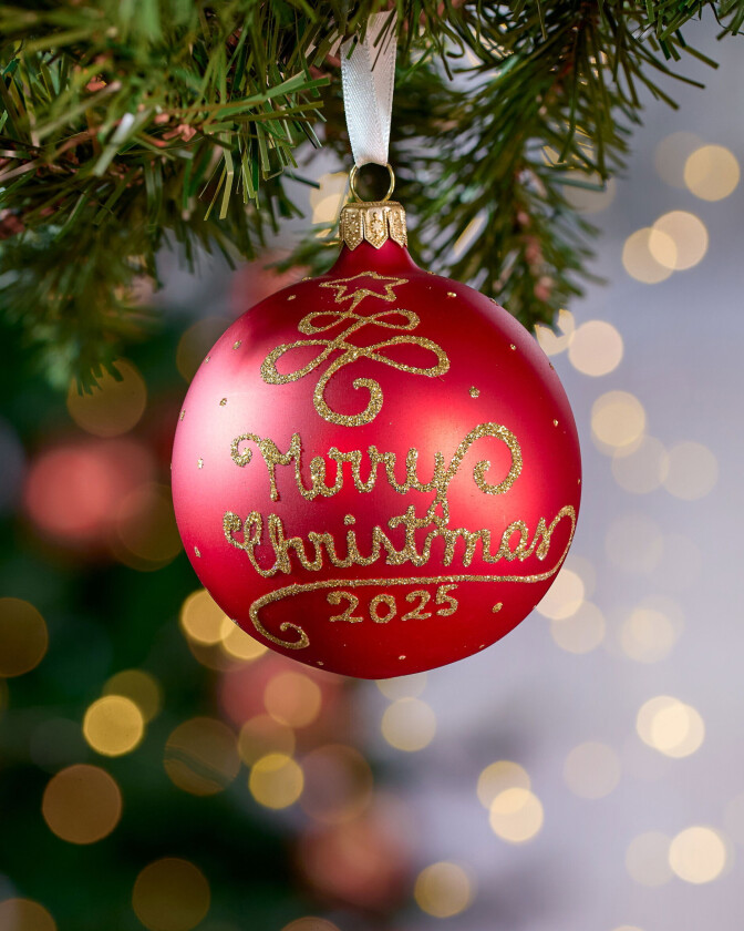 Lux Merry Christmas julekule 2025 8cm