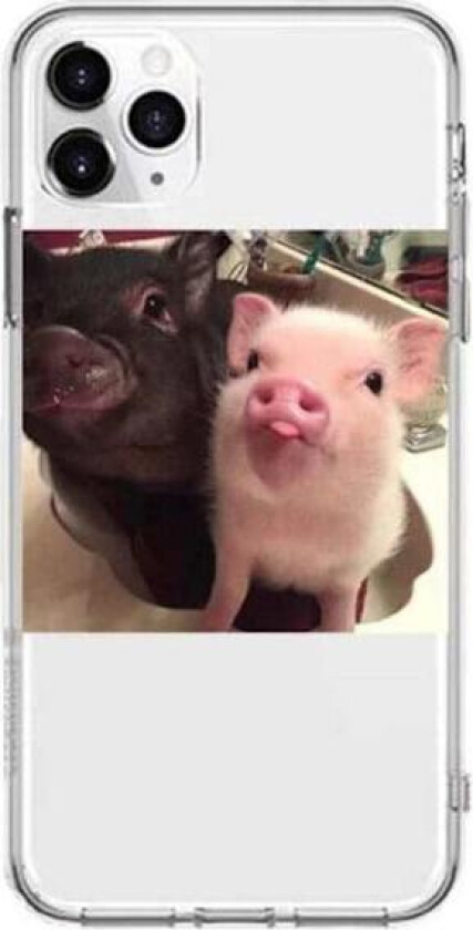 Nice case for all iPhone 14 models pig culting selfie funny cute