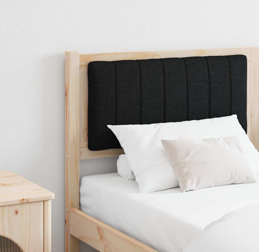 Polstret sengegavl Brun 160 cm Massiv furu og stoff