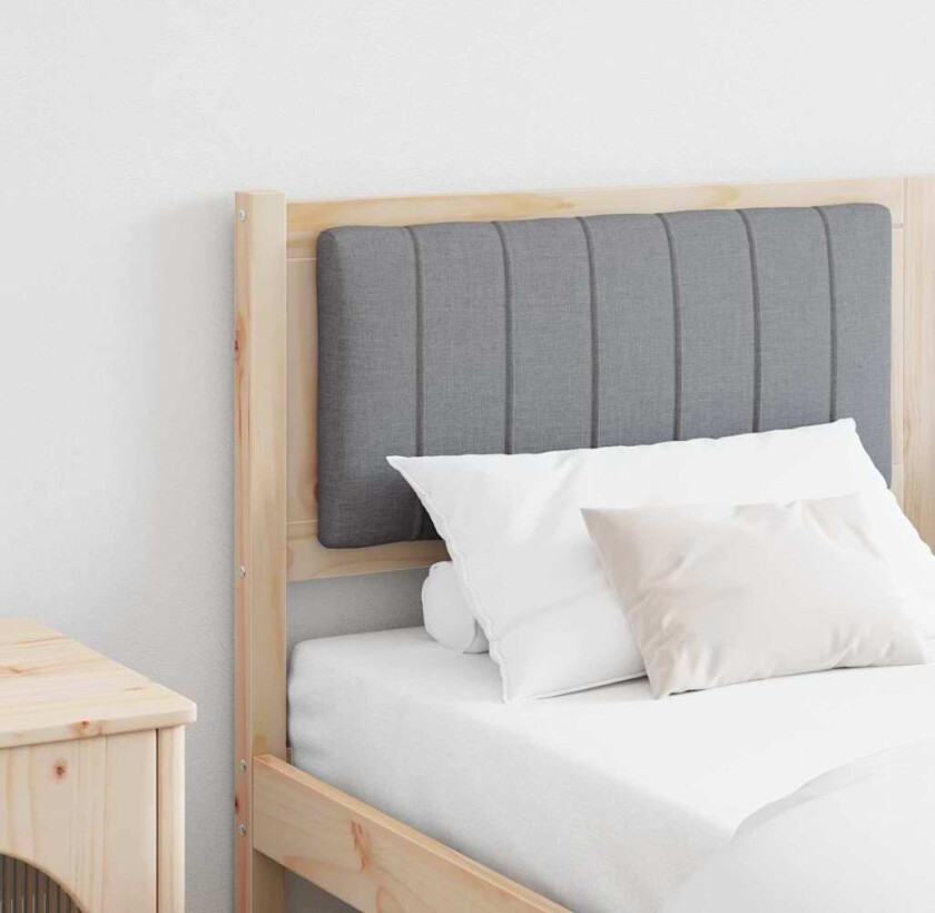 Polstret sengegavl Brun 150 cm Massiv furu og stoff