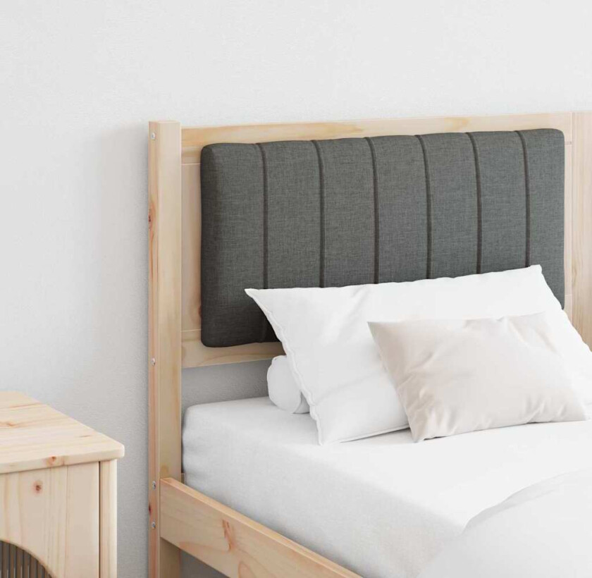 Polstret sengegavl Brun 160 cm Massiv furu og stoff