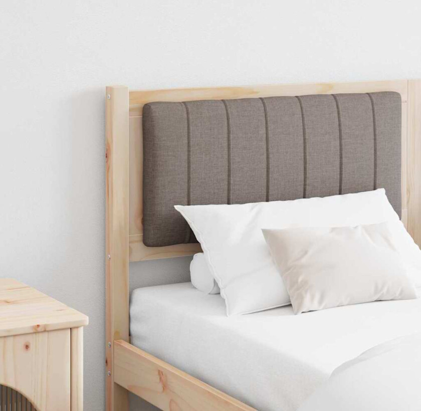 Polstret sengegavl Brun 160 cm Massiv furu og stoff