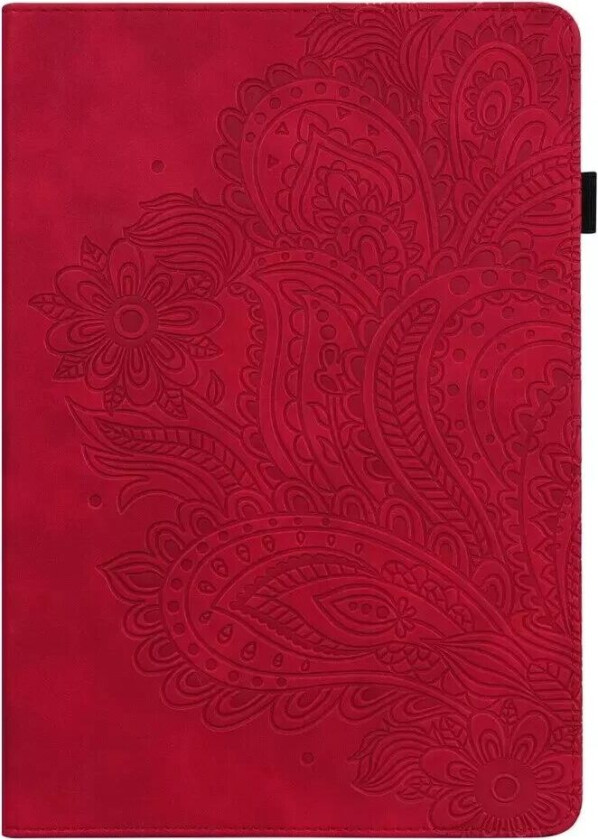 iPad Mini (2021) - Blomsterprint - Flip Deksel med Veske - Rød