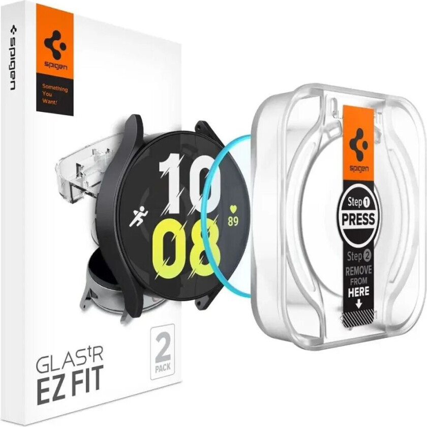 Samsung Galaxy Watch 6 (44mm) EZ Fit GLAS.tR Skjermbeskytter - 2 stk - Gjennomsiktig