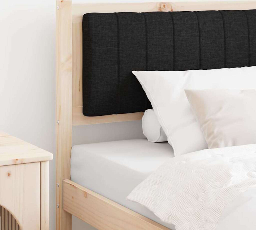 Polstret sengegavl Brun 100 cm Massiv furu og stoff