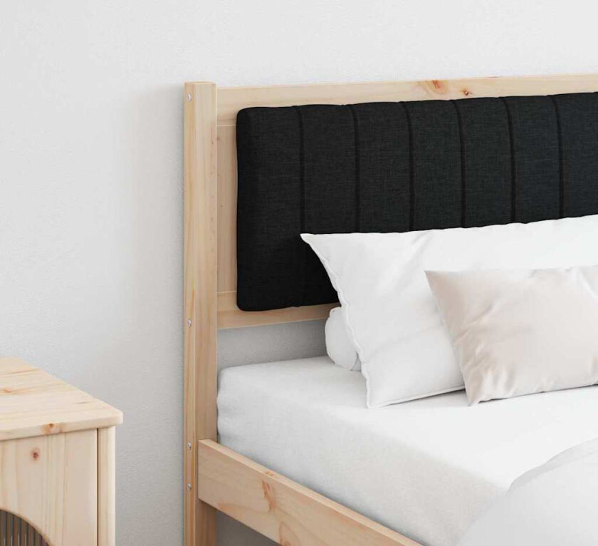 Polstret sengegavl Brun 180 cm Massiv furu og stoff