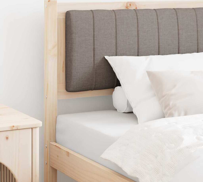 Polstret sengegavl Brun 100 cm Massiv furu og stoff