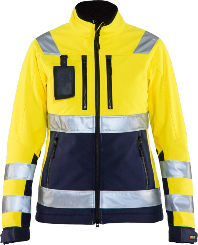 DAME HIGH VIS SOFTSHELL JAKKE