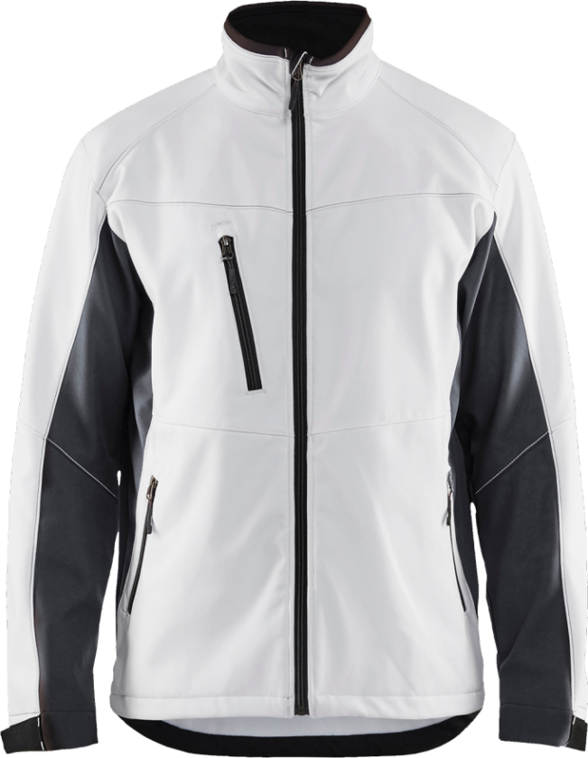 SOFTSHELL JAKKE HVID/M.GRÅ 2XL