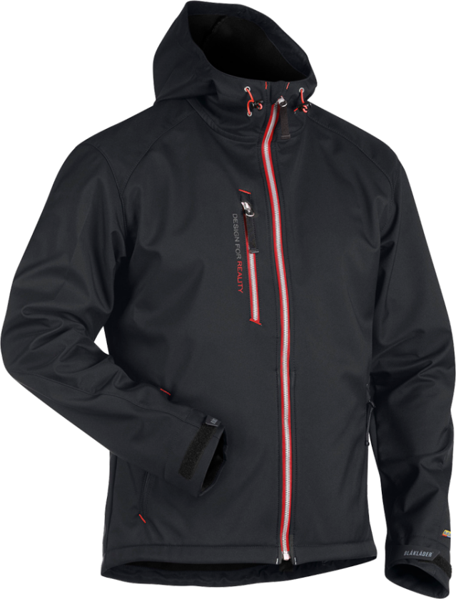 SOFTSHELL JAKKE SORT/RØD S