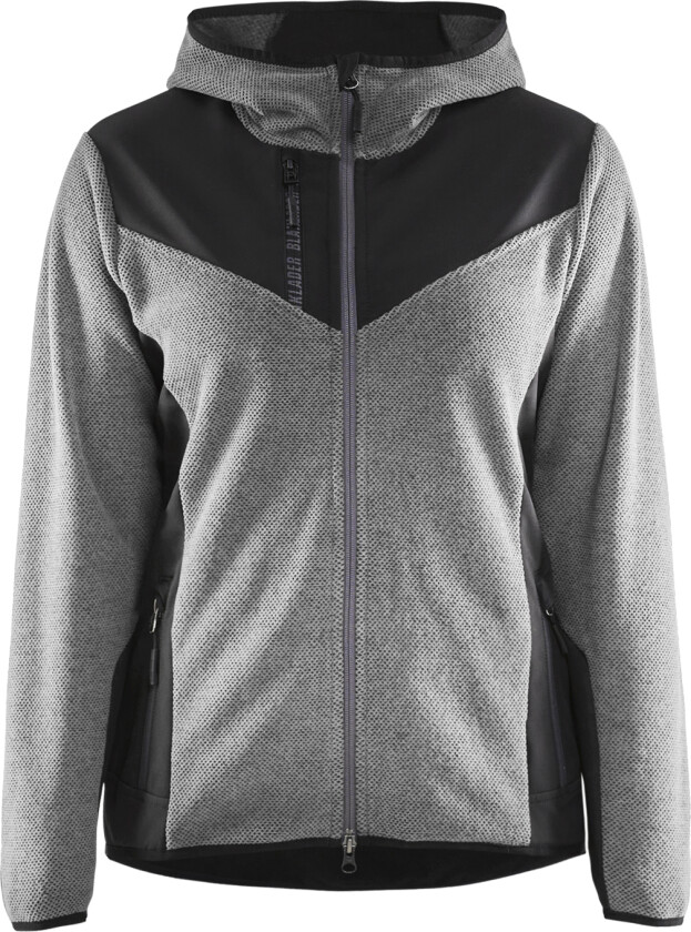 DAME STRIKKET JAKKE GRÅMELERET