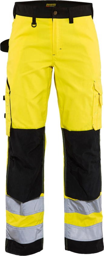 DAME HI-VIS BUKSER GUL/SORT D2