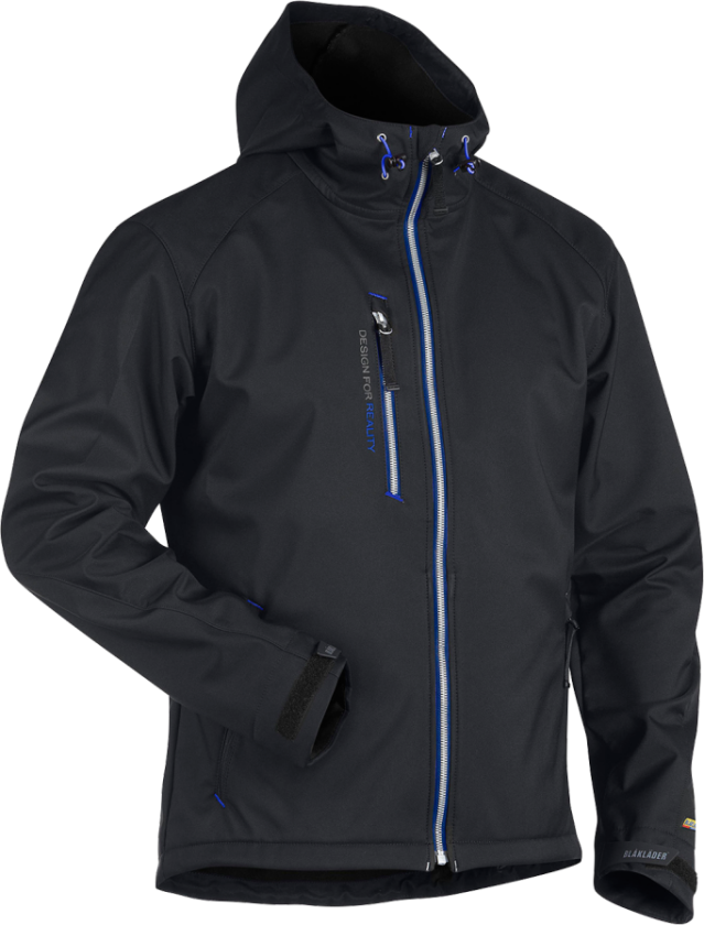 SOFTSHELL JAKKE SORT/KOBOLTBLÅ