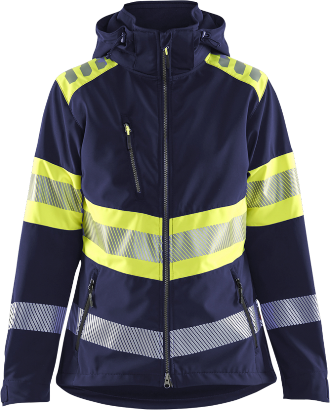 DAME HIGH VIS SOFTSHELL JAKKE