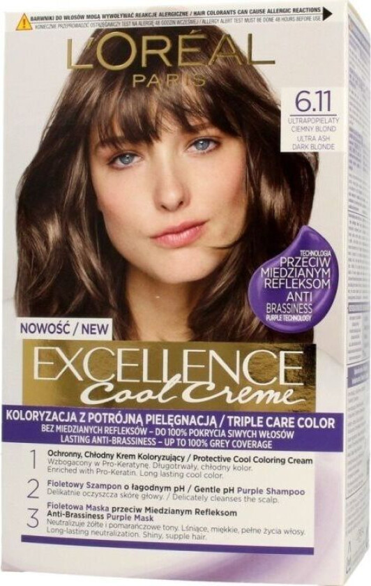 L'Oreal Professionnel Loreal Excellence Cool Creme Color cream 6.11 Ultra Ashen Dark Blond 1op.