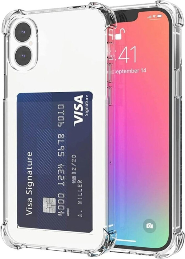 iPhone 16 Gjennomsiktig Lommebok-deksel