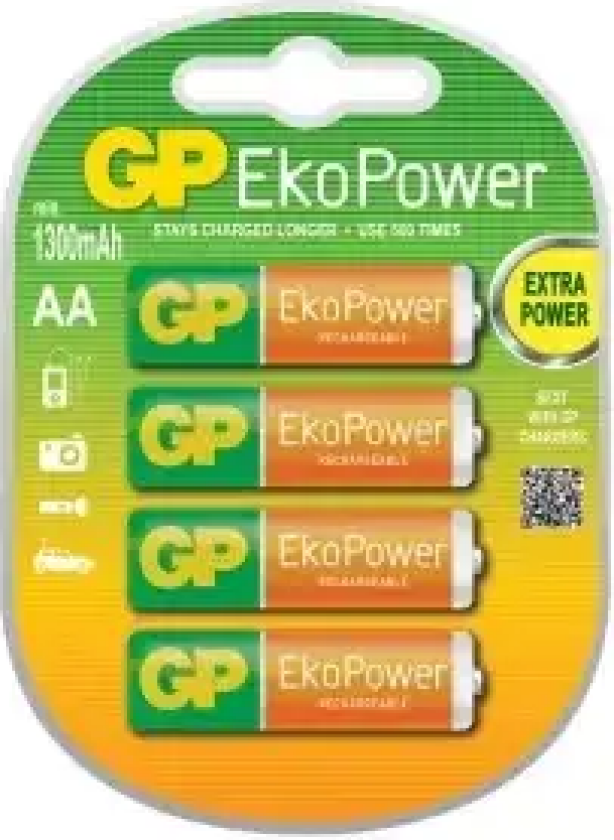 Oppladbare batterier EkoPower 4-pk AA