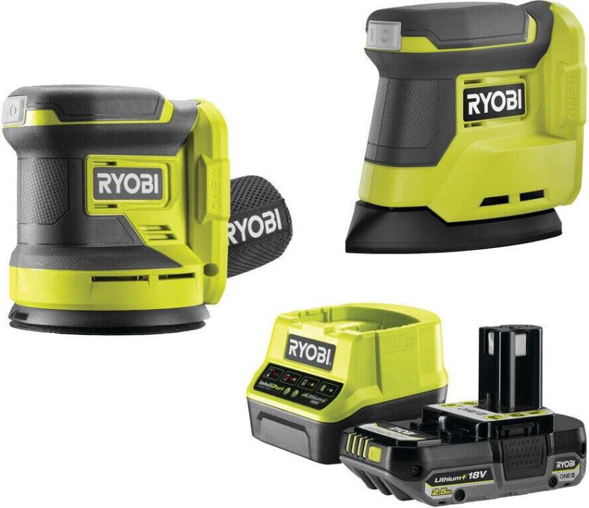 Bilde av Ryobi RCK182S-1C20G eksenter-og deltasliper m/batteri