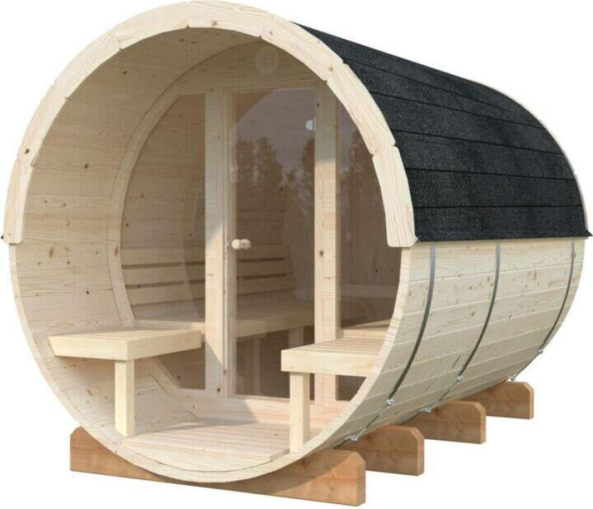 Palmako Badstutønne Anita 1.6+0.7 m2 Glassfront