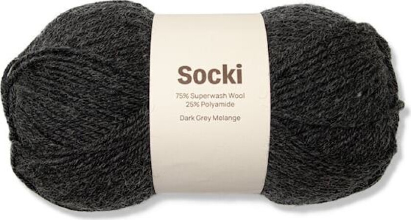 Socki Garn Ensfarget Ullmiks 100 g Dark Grey A048 Adlibris