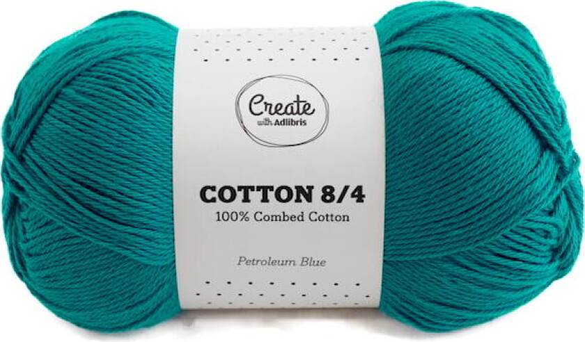 Cotton 8/4 Garn 100 g Petroleum Blue A176 Adlibris