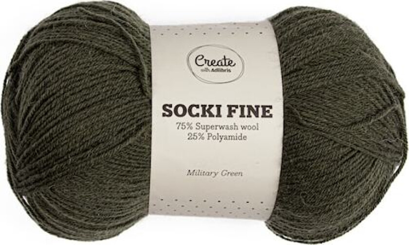 Socki Fine Enfärgat 100 g Military Green A042 Adlibris