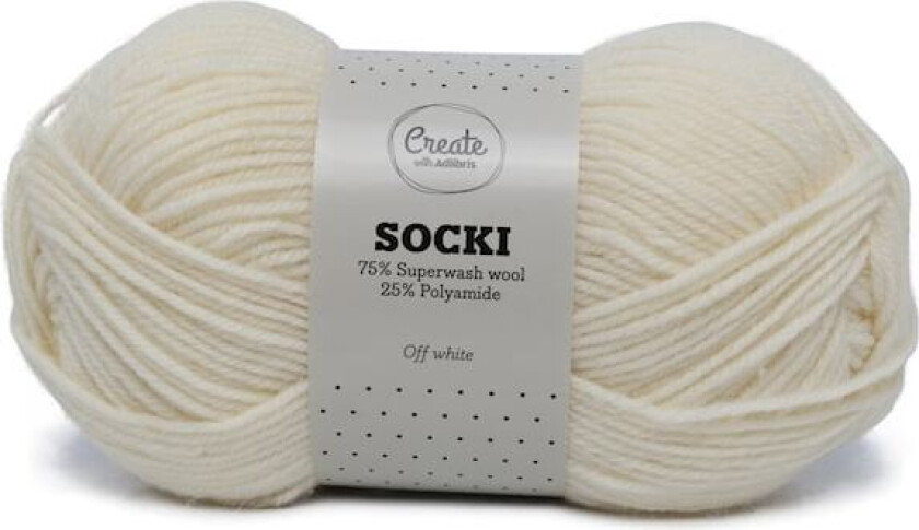 Socki Garn Ensfarget Ullmiks 100 g Off White A043 Adlibris