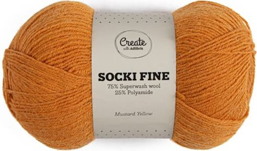 Socki Fine 100 g Mustard Yellow A018 Adlibris