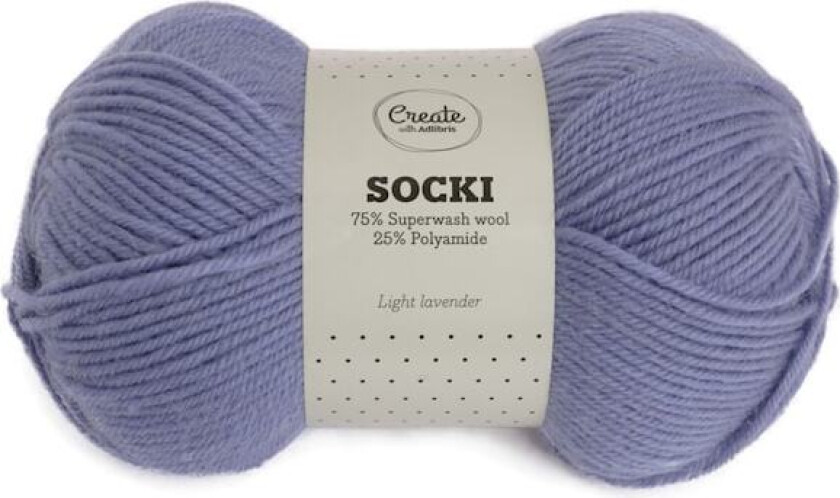 Socki Garn Ensfarget Ullmix 100g Light Lavender A154