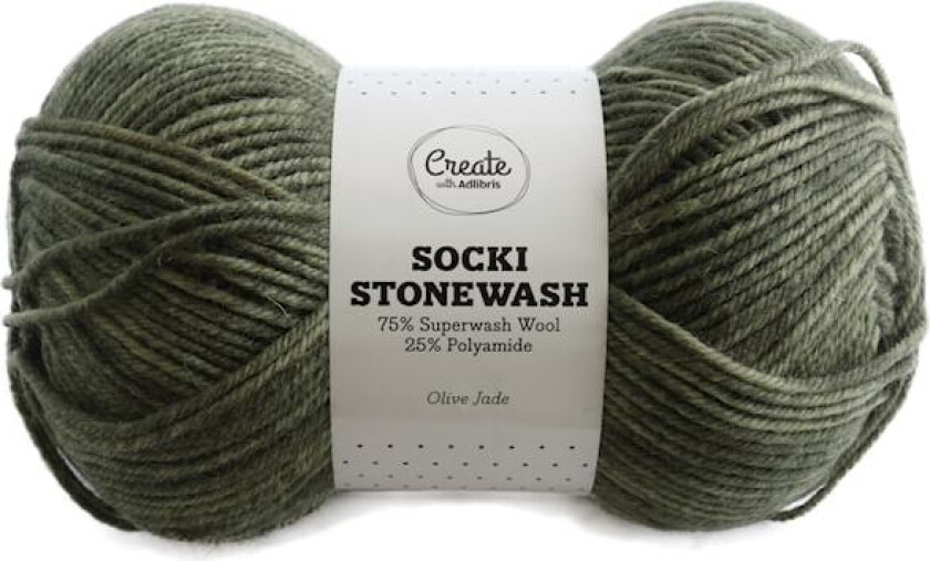 Socki Stonewash 100 g Olive Jade B121 Adlibris