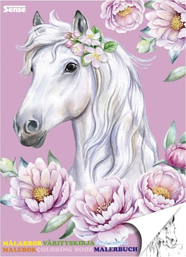 Målarbok Hästar 36 Motiv Sense