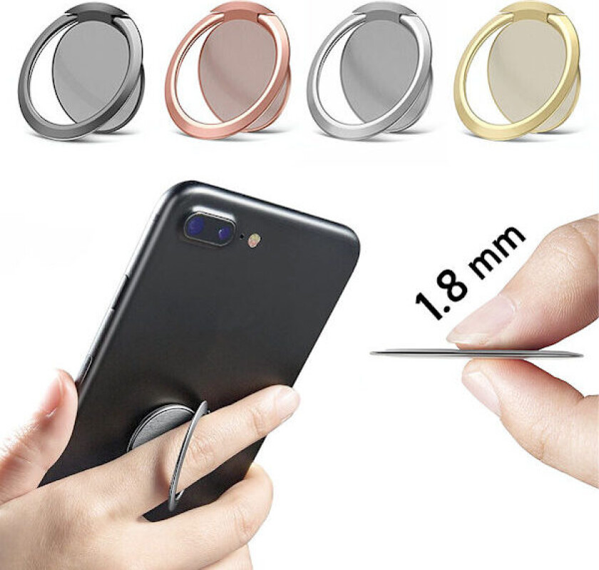 2-Pak - Tynn Mobilring / Mobilholder Ringholder Mobil - 1.8mm