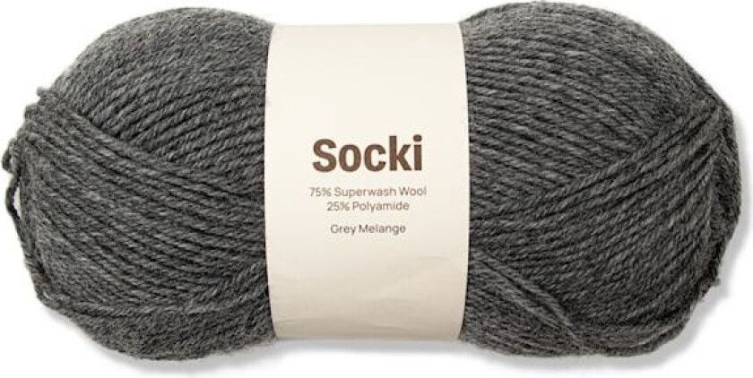 Socki Garn Ensfarget Ullmiks 100 g Grey Melange A047 Adlibris