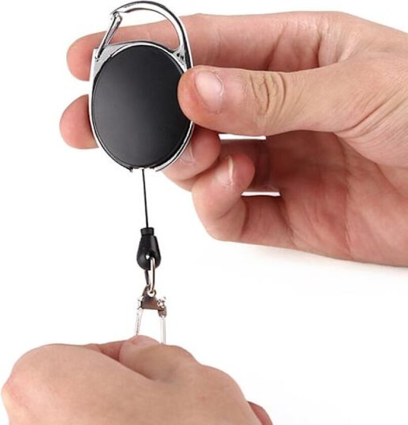 2-Pack - Nøkkelring uttrekkbar / Nøkkelholder med snor