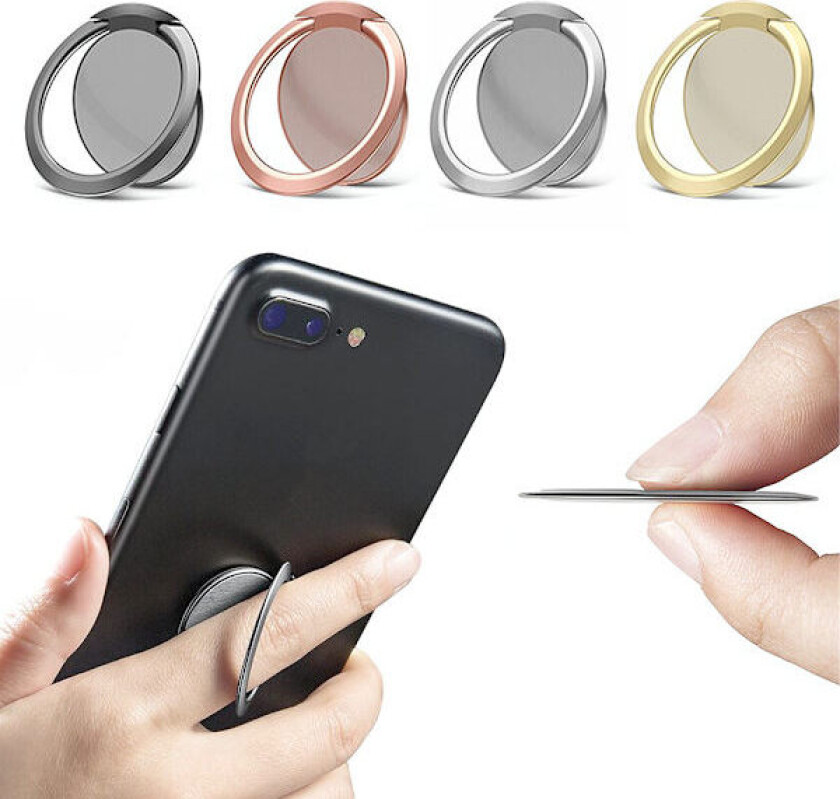 2-Pak - Tynn Mobilring / Mobilholder Ringholder Mobil - 1.8mm