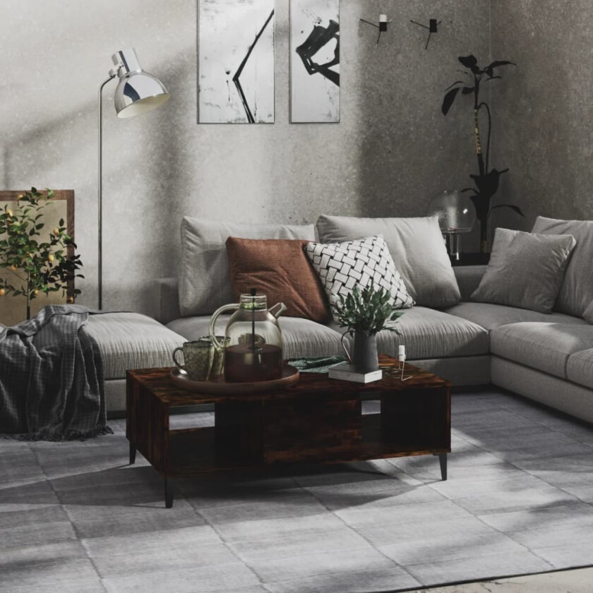 Salongbord røkt eik 103,5x60x35 cm sponplate