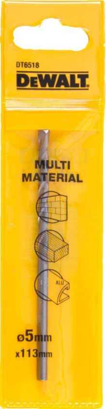 DT6518 Universalbor Universalbor DT6518 5x113mm for tre, plast, myk stål og ikke-jernholdige metaller og murverk.