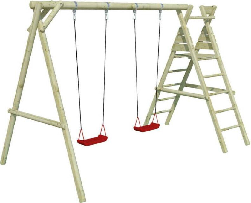 Bilde av Palmako Swing lekestativ Lekestativ med to husker, dobbel klatrestige og plattform med høyde 150 cm.