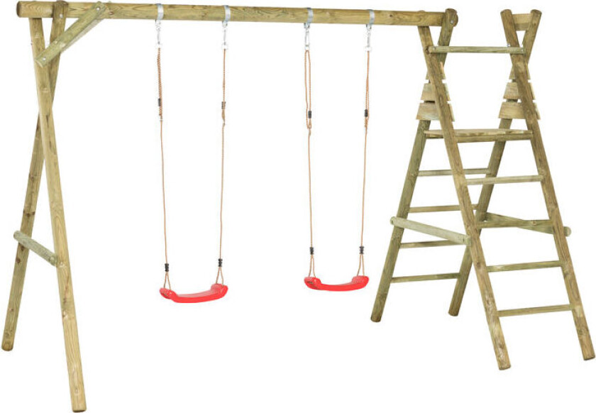 Up lekestativ Lekestativ leveres med to husker og plattform for rutsjebane. Rutsjebane på tre meter kjøpes separat, og kan festes enkelt til stativet.