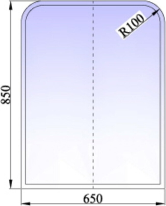 Tolmer underlagsplate klart glass Underlagsplate i klart, herdet glass med fasettslipte, buede hjørner til bruk rundt ildstedet.