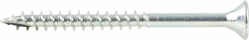 Treskrue T25 senk 5,0x50 à 8 stk. Elektrolytisk forsinket, herdet treskrue med forsenket hode og torx spor. Delgjenget og fiberkutt.