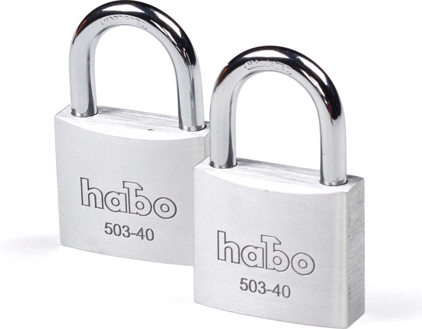 Habo Hengelås 503-40 Twin Aluminium Hengelås 503-40. Twin Dobbelboltet bøyle Ø6 mm 2 pk.