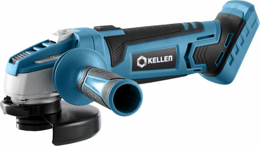 Bilde av Kellen vinkelsliper 18V Prisgunstig 125 mm batteridrevet vinkelsliper med støttehåndtak for tre posisjoner. Leveres uten batteri og lader.