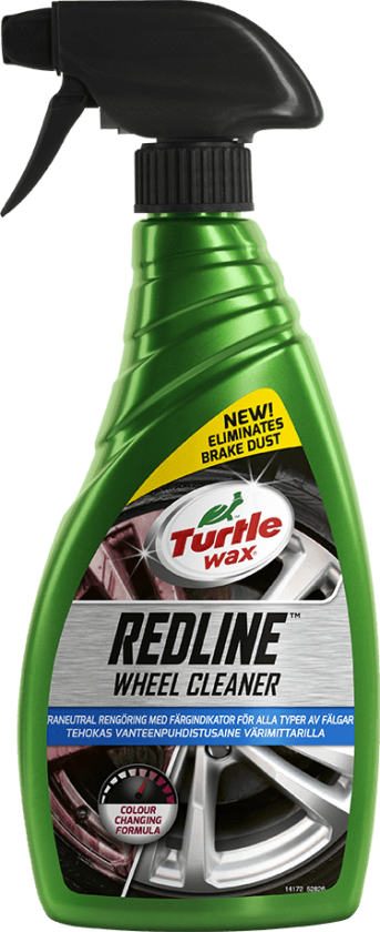 Turtle Wax Redline Wheel Cleaner Redline Wheel Cleaner er en unik syrenøytral rengjøring for felger. Dette er en unik pH-nøytral felgrens som blir rød når den løser opp bremsestøv.