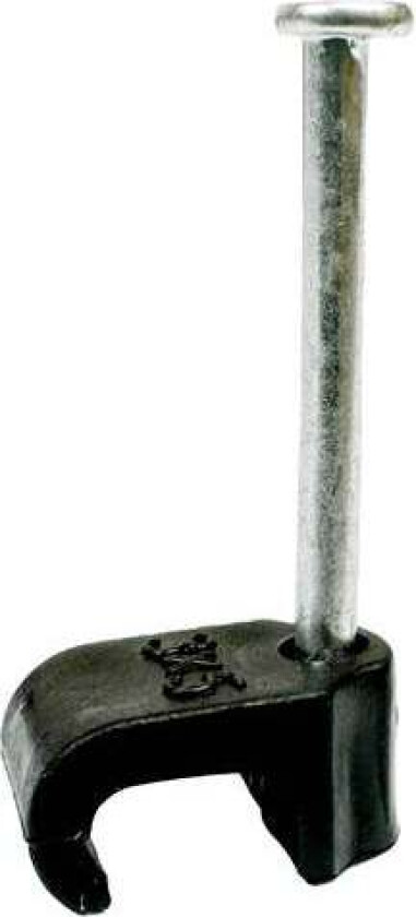 Egant 3x5 mm sort kabelklips 25-pk 25 stk. sorte kabelklips til flat kabel med diameter 3x5 mm og spikerlengde 20 mm. Kan benyttes både innen- og utendørs.