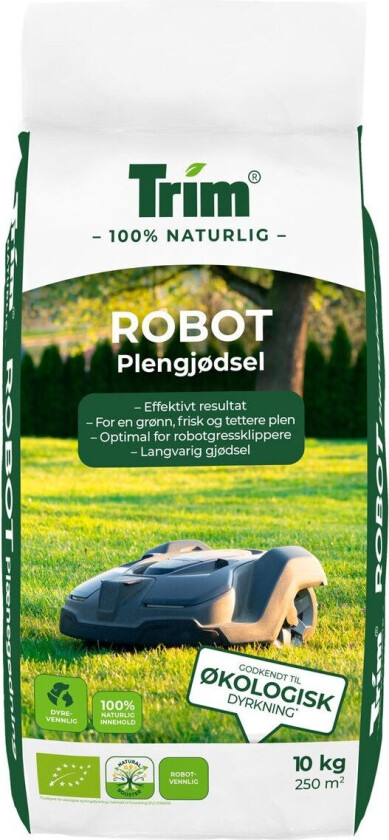 Trim robot plengjødsel 10 kg Førsteklasses gjødsel av høy kvalitet for en tett og grønn gressplen.