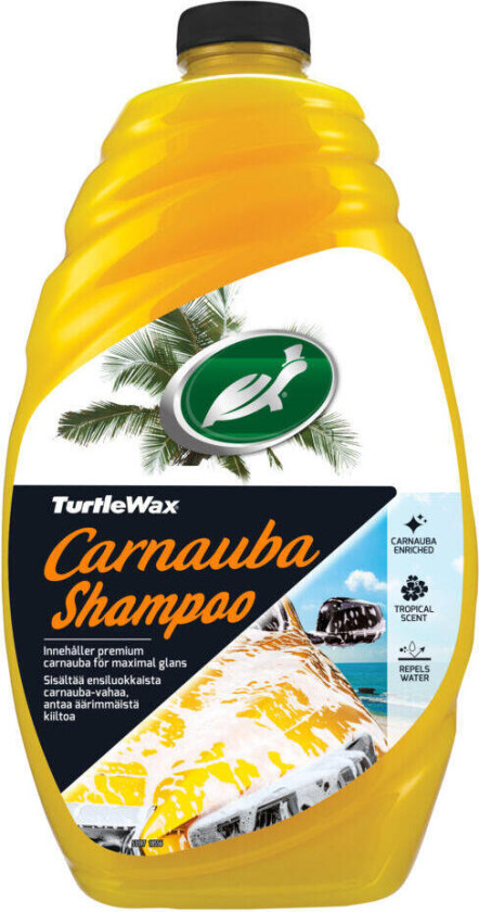 Turtle Wax Carnauba Tropical bilshampo Carnauba Tropical Wash & Wax Shampoo har tre ganger mer Carnauba for ekstrem glans og langvarig beskyttelse.