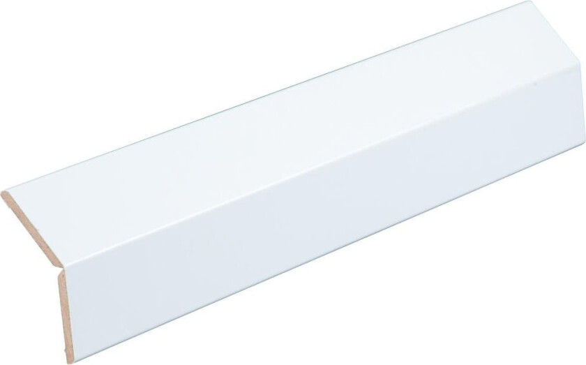 04X070X2700 Flexilist MDF foliert hvit S 0502-Y Brukes til bl.a. utvendige og innvendige hjørner, og som taklist når veggen går over i skrå himling.